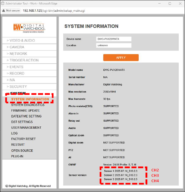 DW MEGApix - PVX20WATX Firmware Upgrade Instructions for